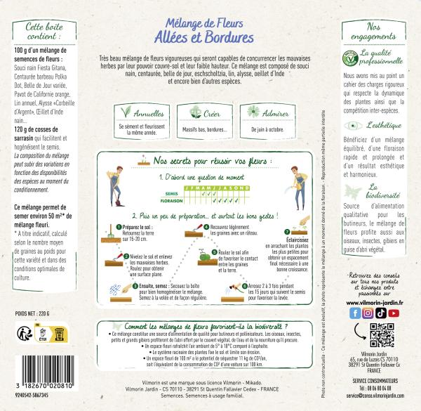 Mélanges de fleurs - Allées et Bordures - 50 m² - Mélange de fleurs - MEDIA_PACKAGING_VERSO